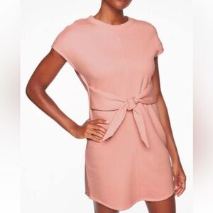 Athleta Embrace Tie Waist Short Sleeve Sweatshirt Dress